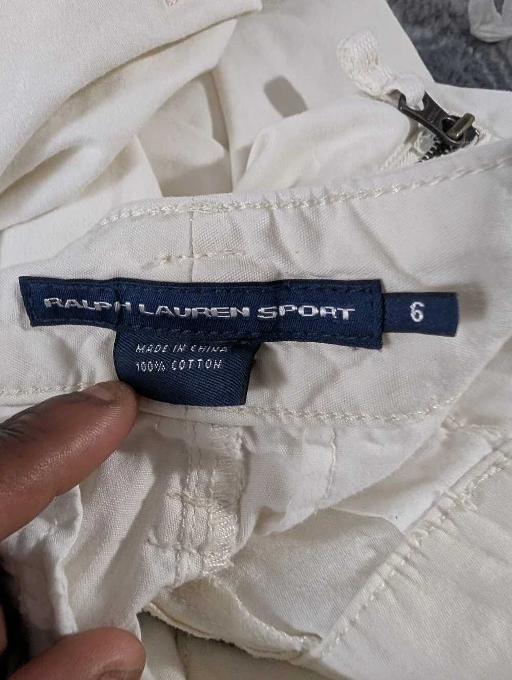 Vtg Ralph Lauren Sport Cargo Pants Womens White Paratrooper Military Grunge Sz 6 - Picture 8 of 8
